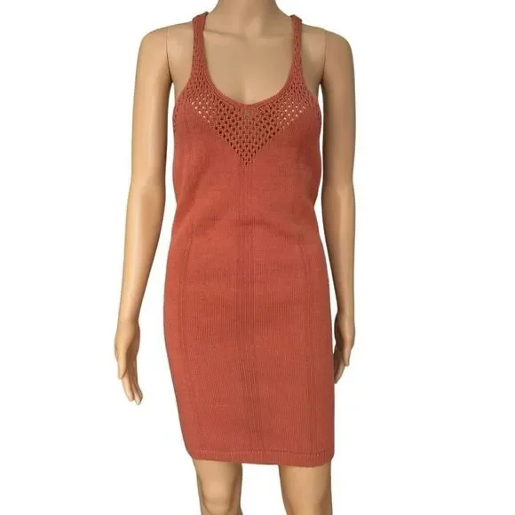 Free People Knockout Swit Slip Knit Mini Dress Sleeveless Sun Blossom Size S - Picture 2 of 8